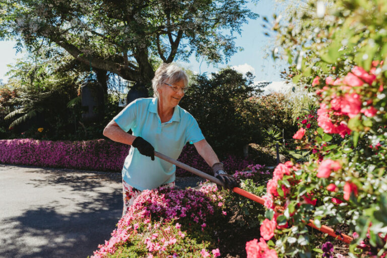 Older adult gardening