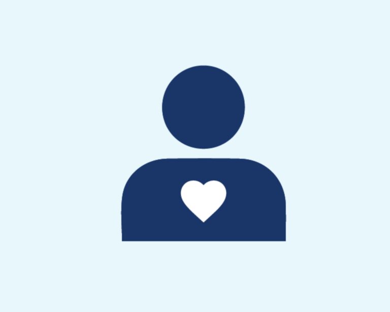 Decorative image of person icon with heart